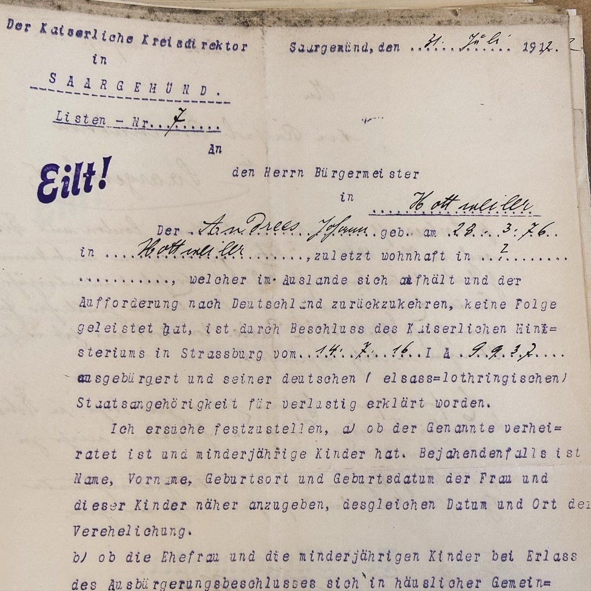 gwolf's tweet photo. Grosse journée de recherches aux #ArchivesDepartementalesDeLaMoselle #AD57 sur la période de l’Annexion de 1871 #genealogíe #genealogistefamilialprofessionnel #familienforschung #ahnenforschung #genealogy #Sarreguemines #Bitche #Bitcherland https://t.co/YJQbhuv8qo