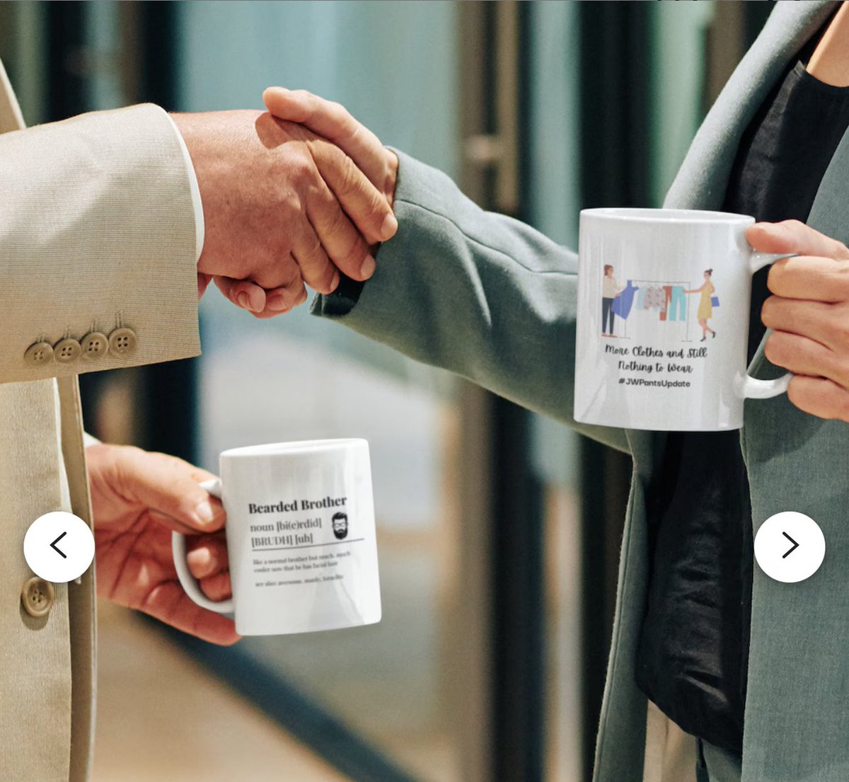 “And taking a cup, he offered thanks and gave it to them, saying: Add please a graphic and some amusing words about the latest Governing Body Update and sell it on Etsy” Get your “Bearded Brother” JW Update #8 Beard ceramic mug and your “JW Sisters in Pants Update Mug” here!