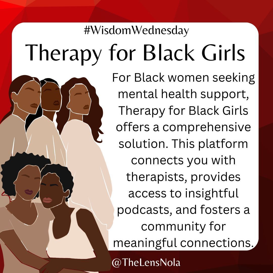 TheLensNOLA's tweet photo. #WisdomWednesday Seeking support is a sign of strength. For Black women looking for tailored mental health resources, explore https://t.co/S91zNQb4dP.
The more you know the more you grow🌱✨
#BlackWomensHistoryMonth #BWHM #TherapyforBlackGirls https://t.co/ZN12MmNEdN