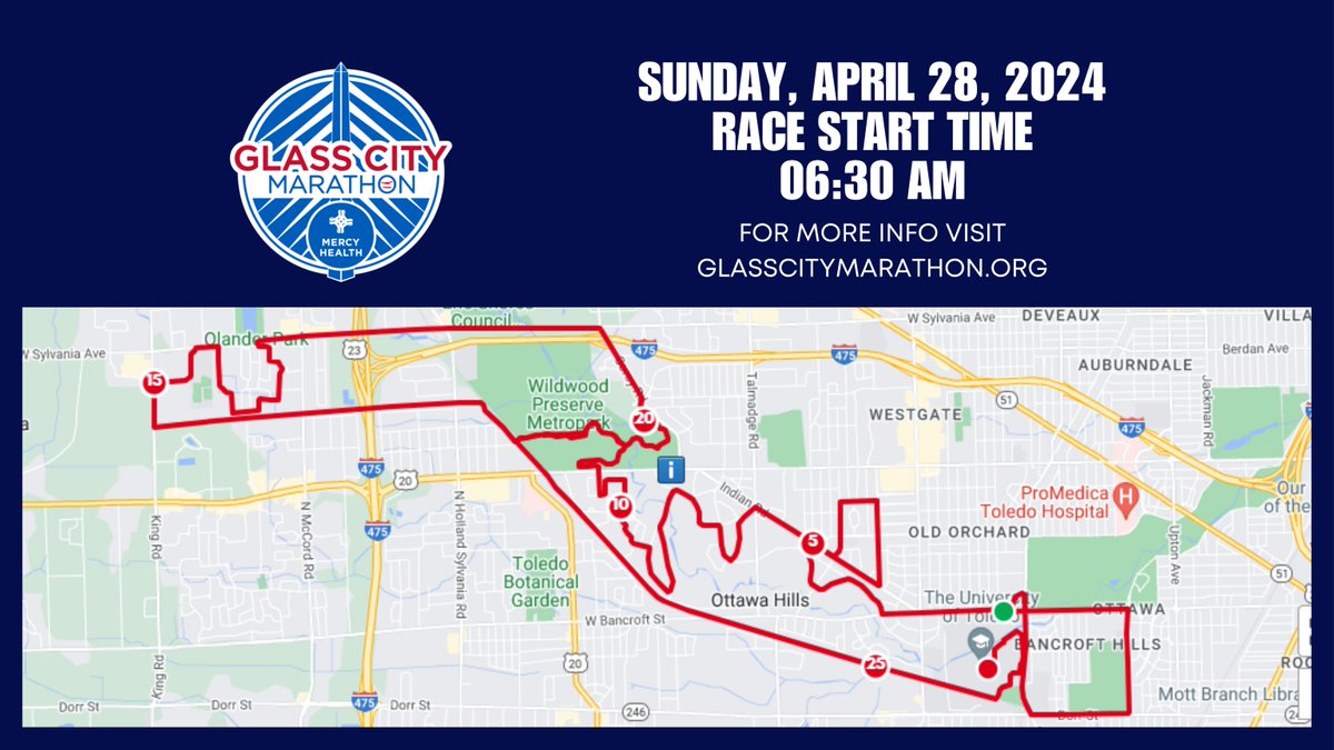 TRAFFIC ADVISORY: With this weekend's events, residents, visitors, and businesses should be aware of road closures beginning Sunday, April 28th. Please find further details by following the links provided below. 2024 Glass City Marathon glasscitymarathon.org