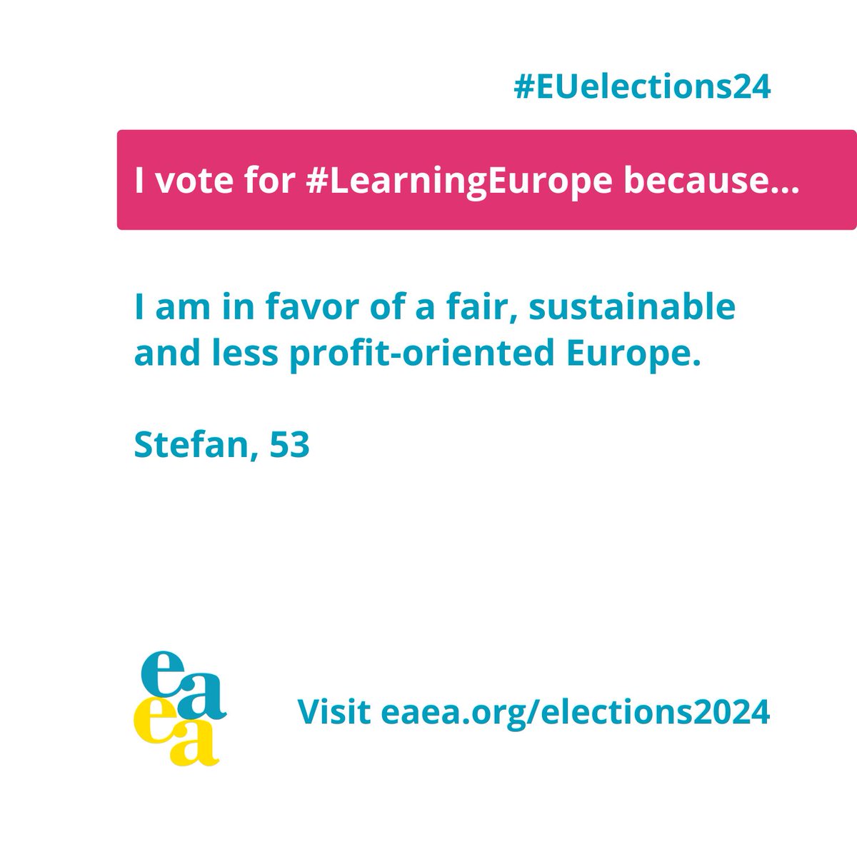 EAEA2020's tweet photo. 🇪🇺In preparation for the upcoming #EUelections2024, EAEA asked adult educators, why voting for a #LearningEurope is important. Here is Stefan's reply.
👉Check EAEA’s 10 recommendations for the elections and #UseYourVote!
https://t.co/oOl2mZM5DL
#VÖV #vhsinaustria https://t.co/2cJUHqGyGz