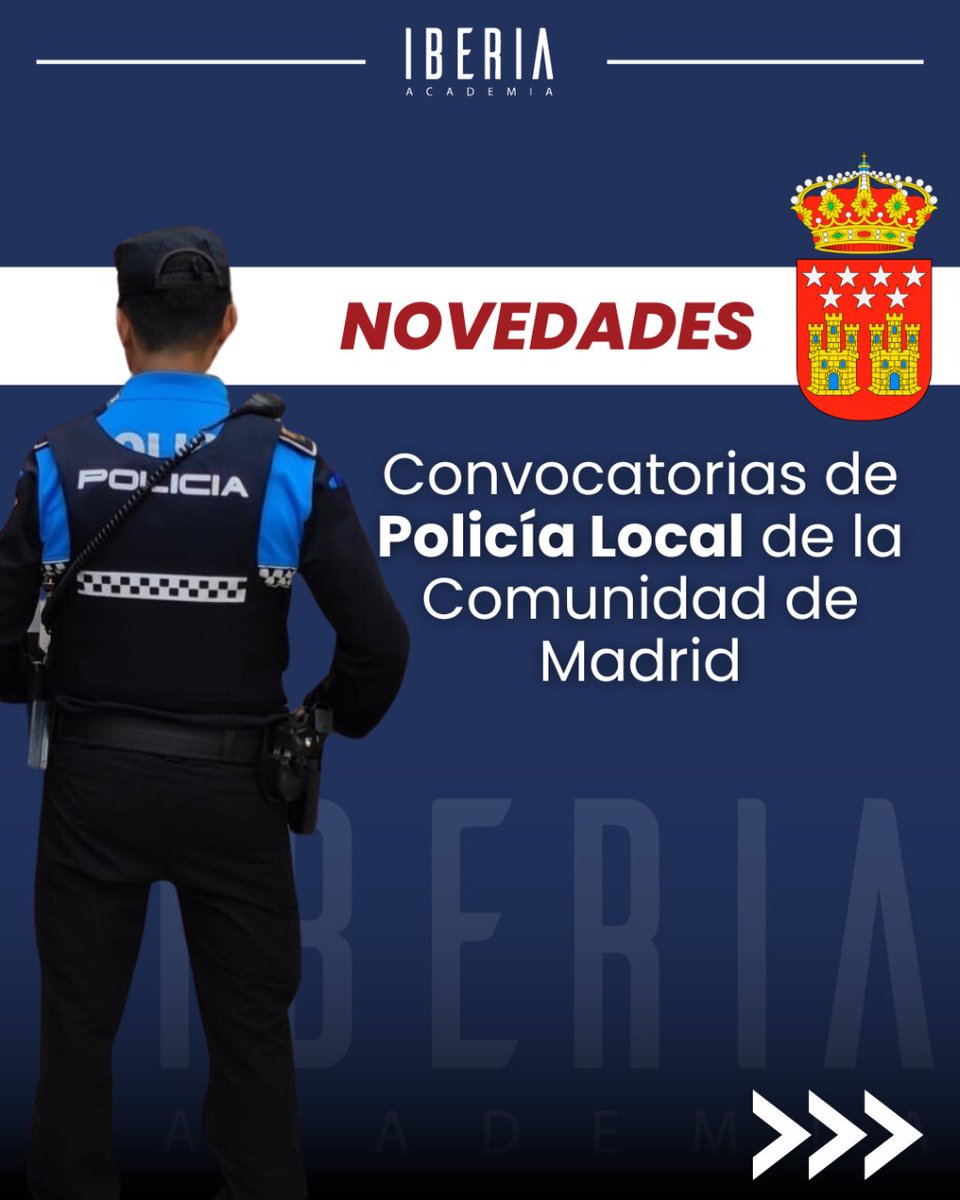 ¡Más novedad de convocatorias de #PolicíaLocal de la Comunidad de Madrid! 🙌🏼

#academiaiberia #academiaoposiciones #oposicionespolicialocal #oposicionespolicialocalmadrid #policialocalmadrid #madrid #opositor #opositorpolicia