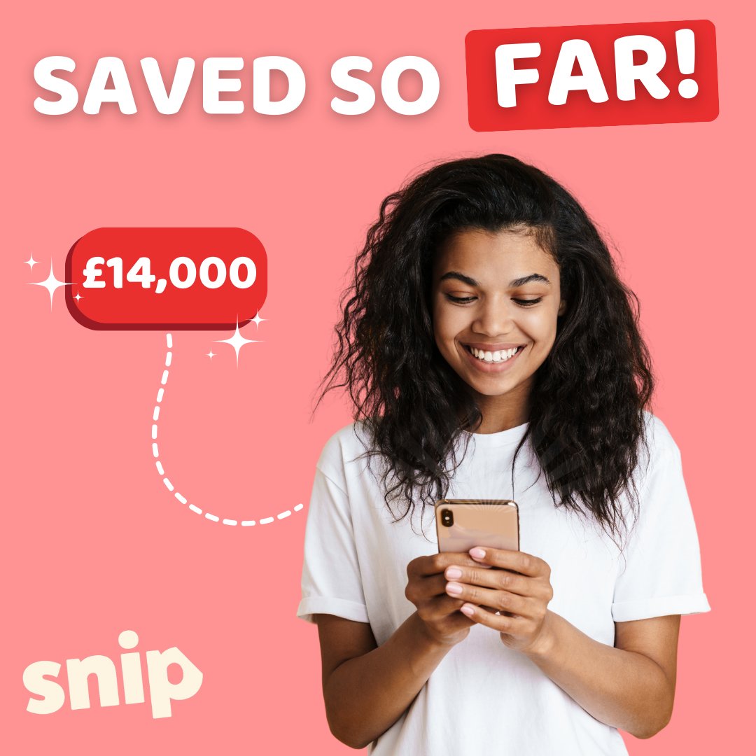 SnipShopUk's tweet photo. 💸 £14k has now been saved by Snip members on their everyday supermarket shopping and other purchases! 🛒
✂️Sign Up today to try Snip for 14 days free and see how much you could save too: https://t.co/Ss6kdpHZkY✂️
#getsnip #snip #freetrial #supermarketsavings #moneysaving https://t.co/wc0Fkzb46A