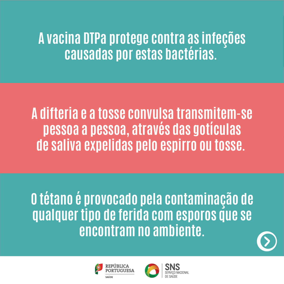 Sabia que a vacina contra a difteria, tétano e tosse convulsa está  disponível no Programa Nacional de Vacinação? A vacinação é a melhor  prevenção! Saiba mais: https://t.co/AJlKIIBQTb. 💉 #Saúde #SNS #Vacinação  #Difteria #, image size:1200x1200