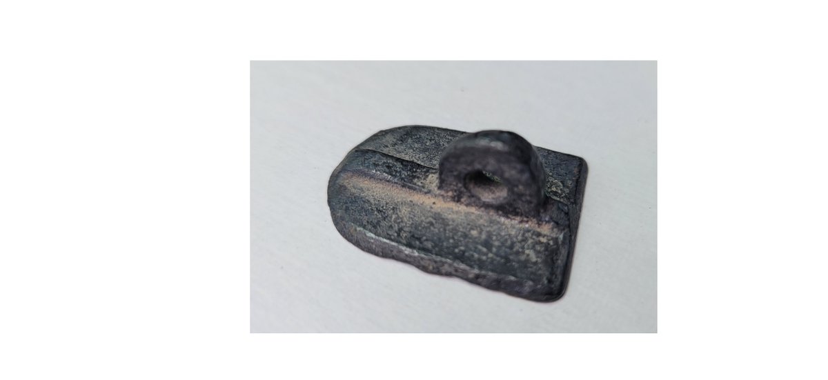 Knights Templar Impressed seal, possibly Temple of Solomon with Templar crosses, visible architectural forms, cast metal, 12 grams, 1 1/8 x 7/8 inches, 12th Century #Knightstemplar #Medieval #History