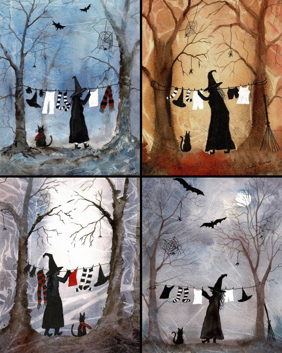 Witchy washday Art by Julie Horner