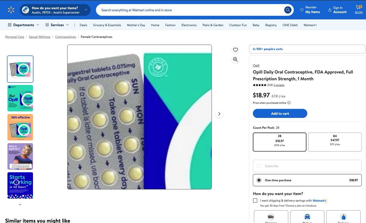 Thanks to @POTUS & @US_FDA, Texans can now access Opill, a safe daily oral contraceptive, over the counter w/o prescription or insurance. A 3 mo. supply is only $50 & helps bring vital health products within reach for everyone. Grab it at major retailers like @Walmart or @Target!