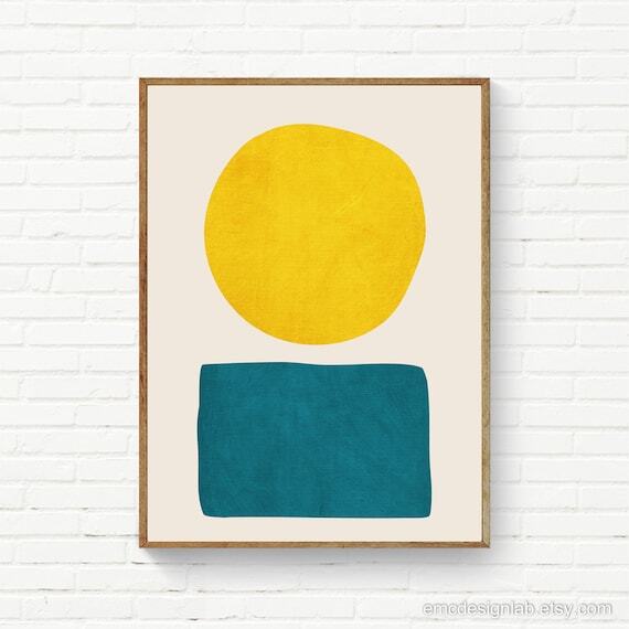 Bright Yellow Teal Modern Artwork Print on Paper & Canvas by EmcDesignLab #ModernDesign #AbstractArt #MidCenturyModern #InteriorDesign #ColorfulArtworks #AbstractPrints #ModernDecor 
ift.tt/4eKaLti