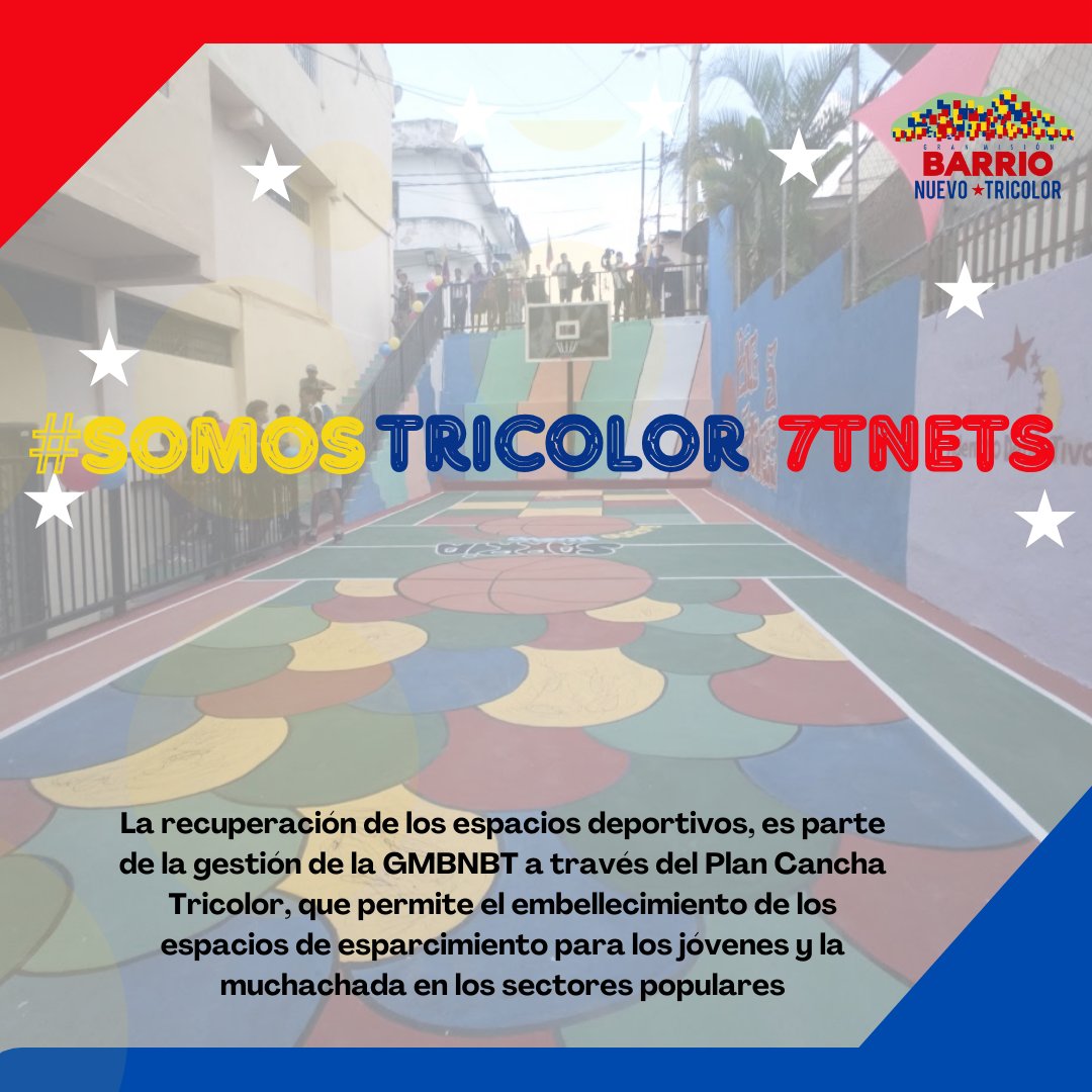 La #GMBNBT continúa generando espacios para la paz y la sana convivencia, que contribuyen al desarrollo integral de los niños y jóvenes de nuestros sectores populares. #SembrandoPatria #SomosTricolor7TNets @NicolasMaduro @GRaulparedes