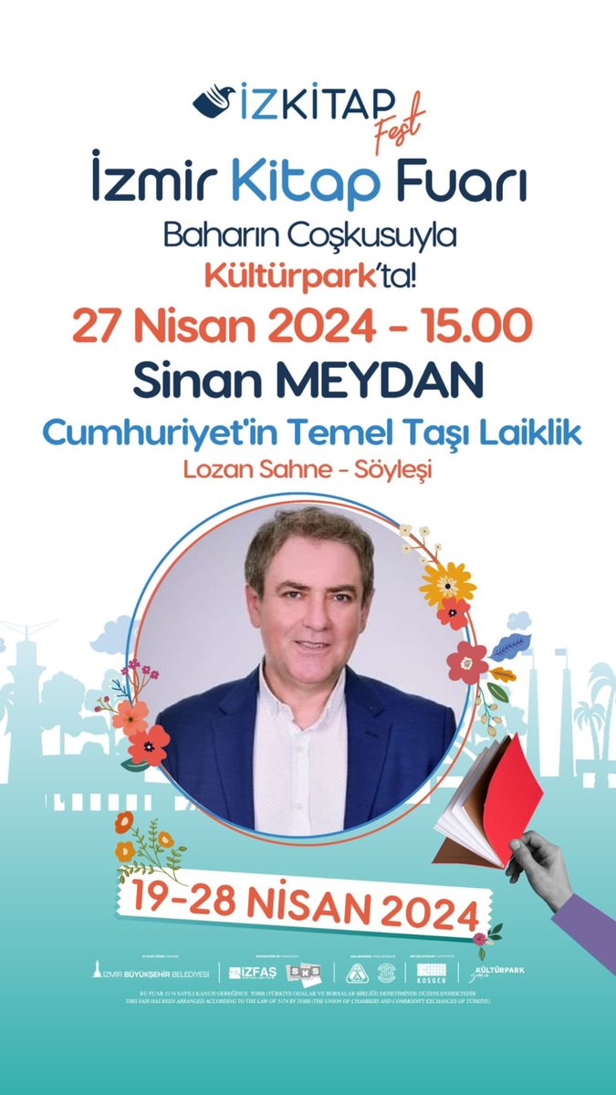 İzmir Kitap Fuarı söyleşi ve imza günü Tarih: 27 Nisan Cumartesi, saat 15.00 söyleşi, saat 16.00-18.00 imza. Söyleşi Yeri: Kültür Park Lozan Sahne İmza Yeri: @inkilapkitabevi standı.