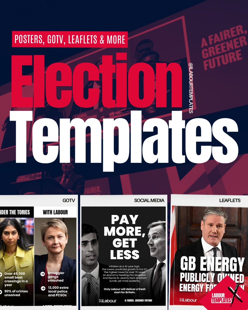 Use ready-to-go Labour-branded templates for your election campaign [Updated Weekly] 🌹 ✅ Leaflets ✅ Calling Cards ✅ Social Banners ✅ GOTV & Posters ✅ Surgeries & Events ✅ Labour vs Opposition ✅ Policy Announcements ✅ Quotes & Endorsements Sign up to download 400+ free…
