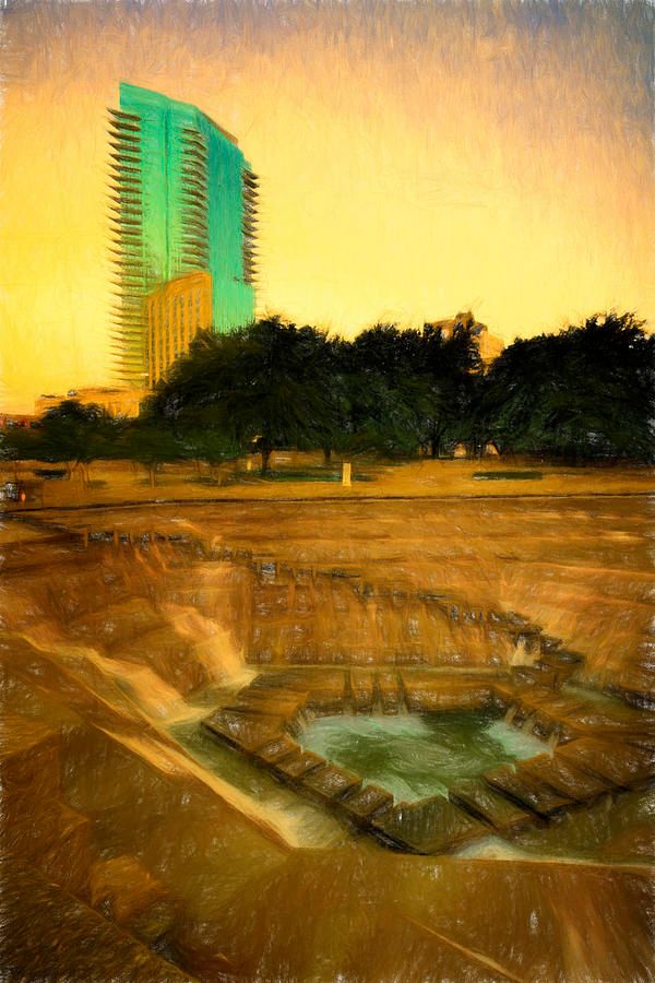 Fort Worth Impressions Water Gardens II! buff.ly/3vWInud #FortWorth #watergardens #urban #fountain #artistic #cityscape @joancarroll