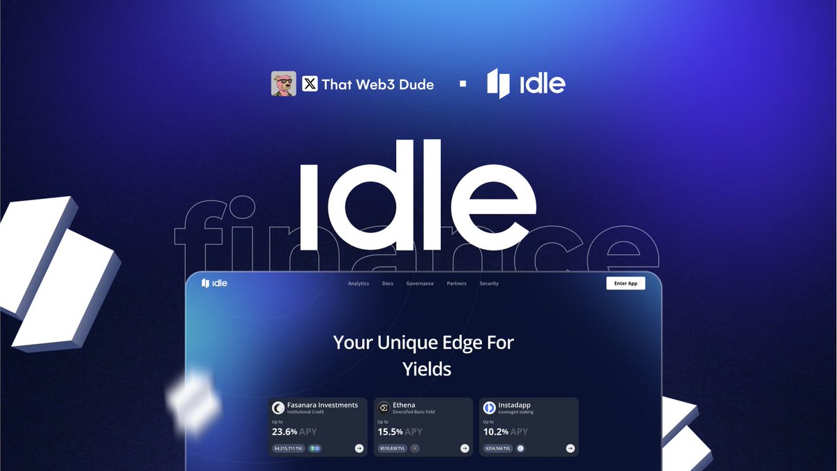 Ebubechi_GMI's tweet photo. Yet again, another opportunity to make your idle liquidity earn you passive income !💸

This time around @idlefinance is the solution, wanna make more money? Read this;

■| Introducing Idle DAO
@idlefinance is a DeFi protocol that facilitates yield optimization and risk-tranching strategies for digital assets.

It allows users to either deposit their tokens in automated and optimized vaults, Best Yield or hedge the risk of their lending positions with Yield Tranches.
________________________________

■| What is Idle DAO doing differently?
@idlefinance’s Best Yield vaults offer a deposit-and-forget strategy. Users' funds are pooled and algorithmically allocated to the best lending markets saving LPs time and gas!
Yield Tranche pools let users decide whether they want a Senior or Junior risk exposure to the underlying.

This mechanism allows you to divide your assets into different "tranches" or layers, each with a different level of risk. This way, you can allocate a portion of your assets to both higher-risk, higher-reward opportunities and another portion to more conservative, lower-risk investments.
For a brief difference; the Senior tranches offer more protection but lower yields, while Junior tranches offer higher yields with a higher risk, as they provide first-loss capital to the Senior counterparty. Cleared? Onto the next!
________________________________
■| What's new?
The latest strategy, the RWA Best Yield, offers a diversified and covered institutional crediting lending pool that blends together features of the whole product suite. The aim is to simplify access to institutional real-world asset (RWA) credit lending.

》Diversification: a feature that splits users' funds across different lending pools to minimize risk and maximize return.

》Coverage: the vault uses only Senior tranches as the underlying markets with built-in coverage on the funds deposited.

》Institutional Credit: the strategy gives exposure to the institutional borrowing pools of @FasanaraDigital, @BastionTrading, and Portofino Technologies, to give liquidity providers access to credit markets in a unique fashion.

It's now available on @Optimism with a fixed allocation that makes it easier to invest in the tokenized credit market and lets you worry less about monitoring or adjusting your position.
In this regard, there's a provision for no performance fees for the 1st month and weekly OP rewards to further increase the APY offered bringing the yield generated to up to 25%.
_______________________________

■| Why this Vault is a game-changer
IMO, this development will make room for users seeking diversified risk exposure to have a taste of the institutional lending market while mitigating risks associated with on-chain lending.

This would be accompanied by an APY of 25%, now imagine this as a possibility when this development goes live:
》 This development will allow investors to diversify their portfolios across both digital and traditional financial assets. Of course, this will not only spread risk across a wider array of investments but also tap into the potential of different markets, potentially leading to more robust portfolios.

This is just the tip of the iceberg of what this new RWA vault will offer, just watch for it.
_______________________________

■| Notable milestones
》$13M+ TVL
》$20M+ yield generated
》chain expansion including polygon & Optimism.
》3.7k+ $IDLE holders etc

Of Course, there will be more developments and opportunities as @idlefinance grows, that's why you should give them a follow and turn on post notifications.

And thats all for now, Follow me @EBUBECHI_GMI for more content like this.