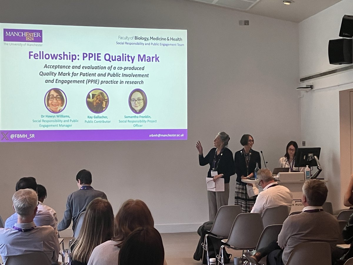 @sjwright17 @ukrepro @njneilj @uk_iodp @nicotrajtenberg @CriminologyUoM 3. Our Fellows, Hawys, Samantha and Kay from @FBMH_SR present their work on improving Patient and Public Involvement and Engagement! #PPIE #Coproduction #UoMORC24 #OpeningUpResearch