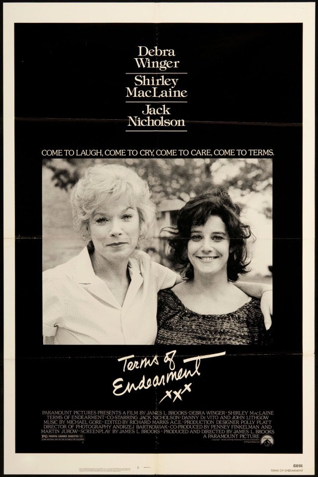 Happy 90th, Shirley MacLaine. Shirley MacLaine as Aurora Greenway in TERMS OF ENDEARMENT 1983 Director James L. Brooks