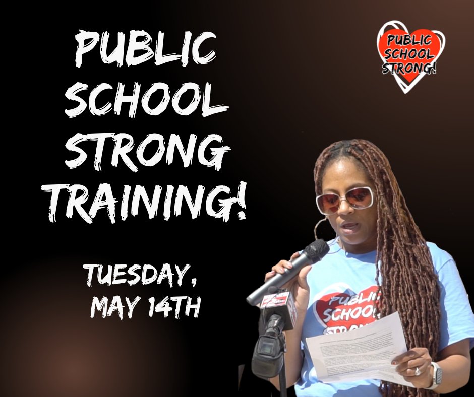 We’re training leaders in every school district to demonstrate broad support for honest, equitable & fully-funded public ed. We’re fighting back against the attacks on our schools, students & educators. 

Join our #PublicSchoolStrong training on May 14th! bit.ly/psstraining