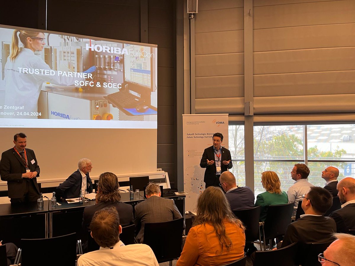 VDMAonline's tweet image. Today, @VDMAonline Fuel Cell Working Group User Forum gathered at @hannover_messe to discuss about high temperature fuel cell / electrolysis. The partner country of the fair, #Norway, showed considerable potentials for #SOEC and #SOFC for maritime applications. #fuelcell #HM24