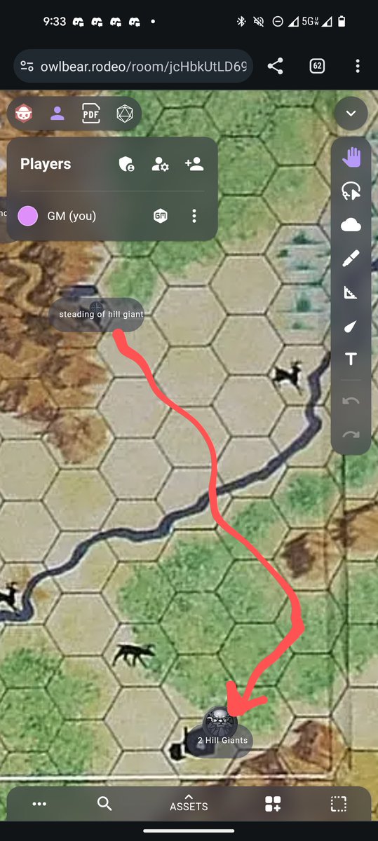 @AlchemicRaker You've gotta love when a series of random Direction rolls on sequential world turns take two encountered hill giants from their lair and actually put the in a village hex. This has got to be a Kong like sacrifice and a quest for the PCs. Those dice are magic.