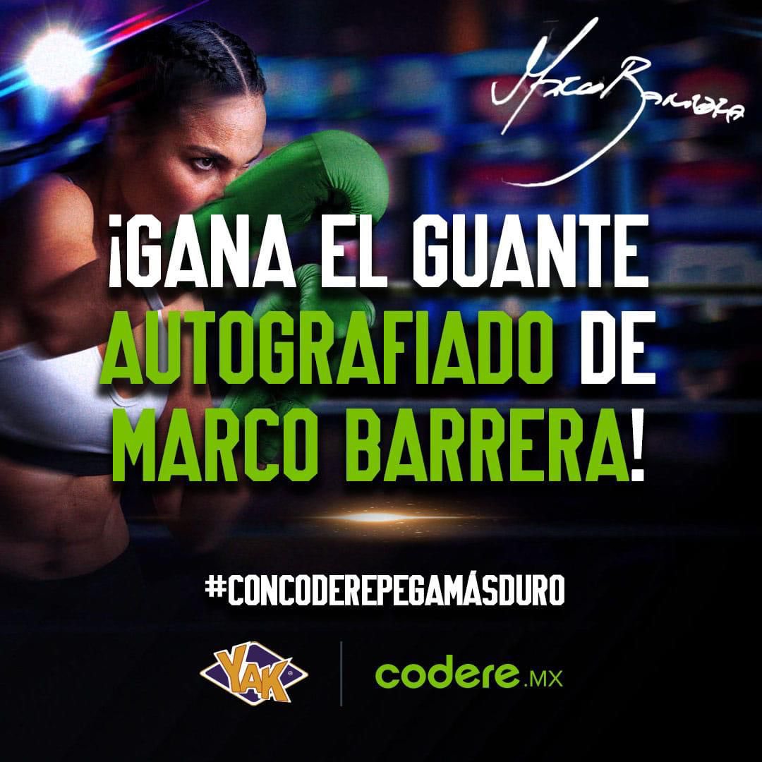 Mis niños!!! El Tío Codere y yo les traemos un guante firmado por Marco Barrera. Para participar: ✅ Sigue a @CodereMX 🔁 Da RT ✍🏼 Usa el #ConCoderePegaMásDuro y di: ¿cuál fue el rival más duro al que enfrentó?