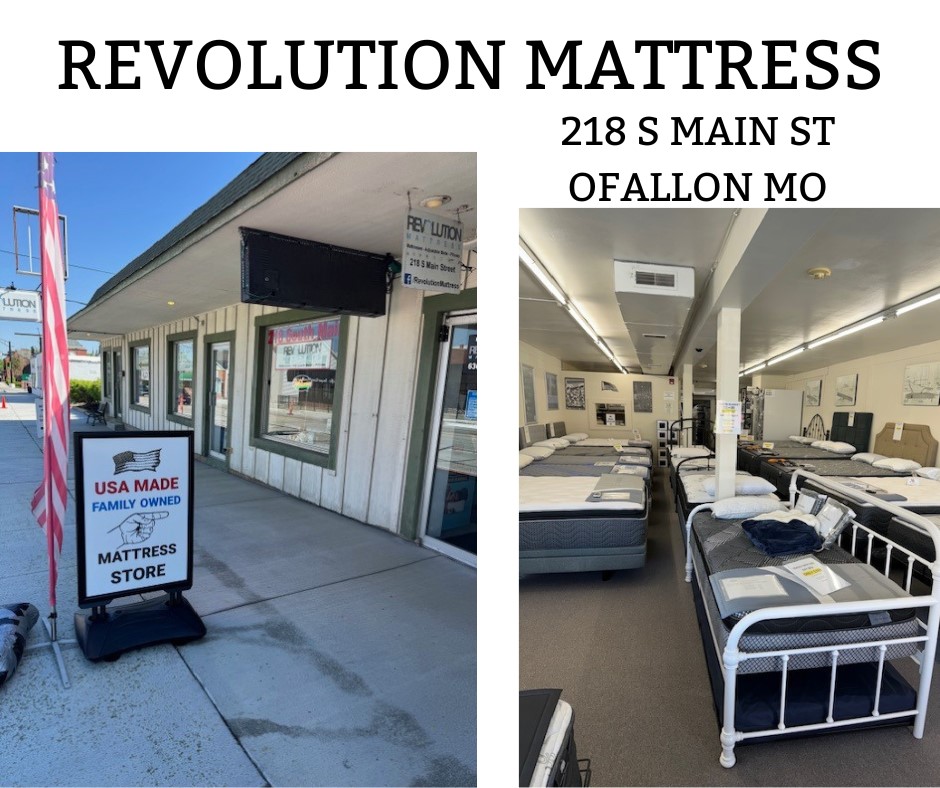 #RevolutionMattress: A Family-Owned Gem for over 10 Years! 🌟 
Discover the Best Prices in Town on USA-Made Mattresses with Old-Fashioned Customer Service! 💤 #FamilyOwned #BestPrices #USAMade #CustomerService
218 S Main St OFallon Mo