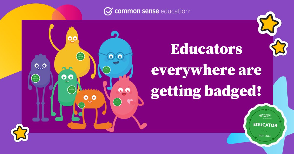 🌟 Ready to showcase your dedication to digital citizenship? Earn a well-deserved Common Sense Educator badge for your #digcit efforts. Explore our Recognition program today and get recognized for your commitment! 🏅 commonsense.org/education/reco… #CommonSenseEducator
