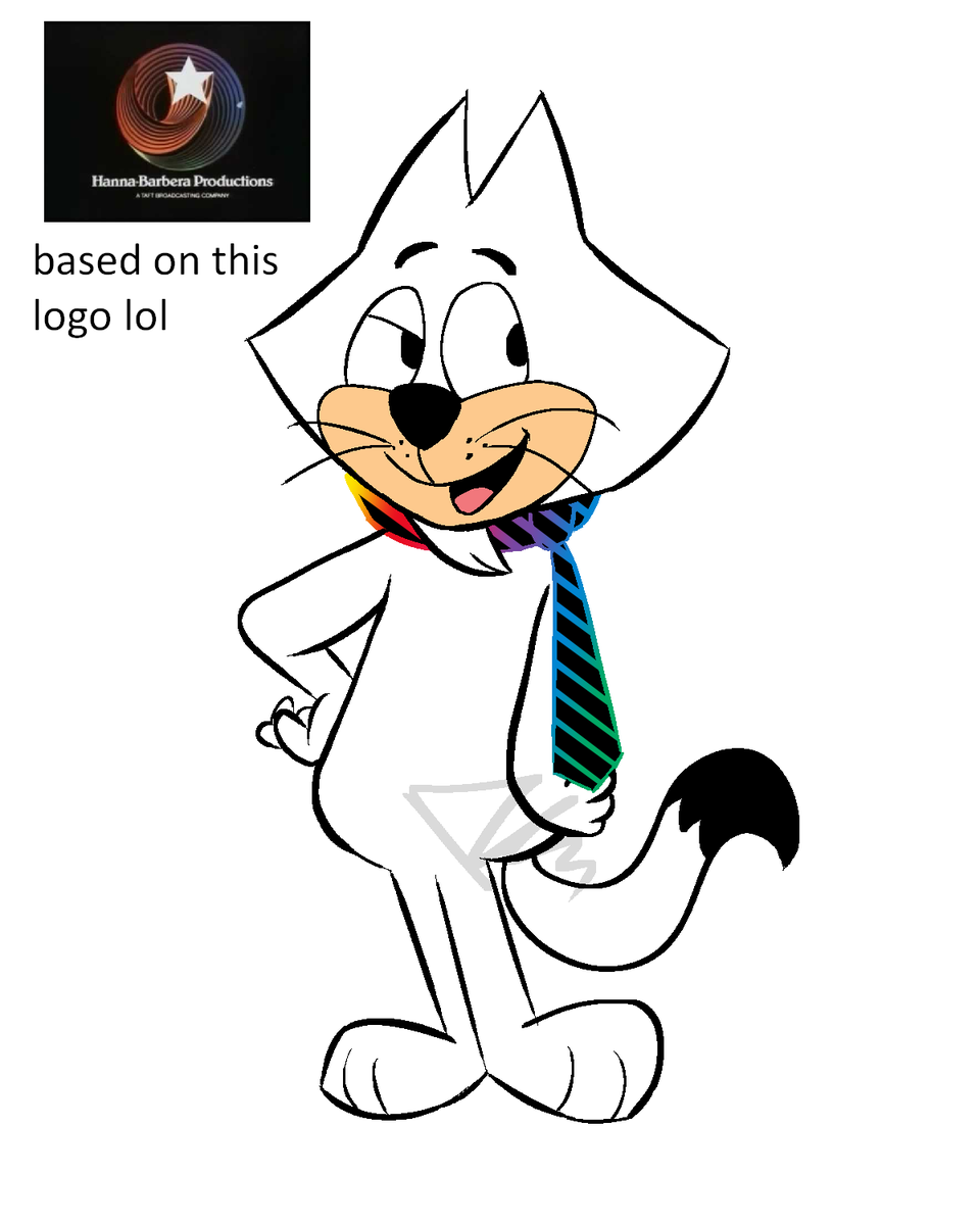 i made like an oc i guess based on the hanna barbera swirl logo, um his name is swirl and uses he/him #hannabarbera