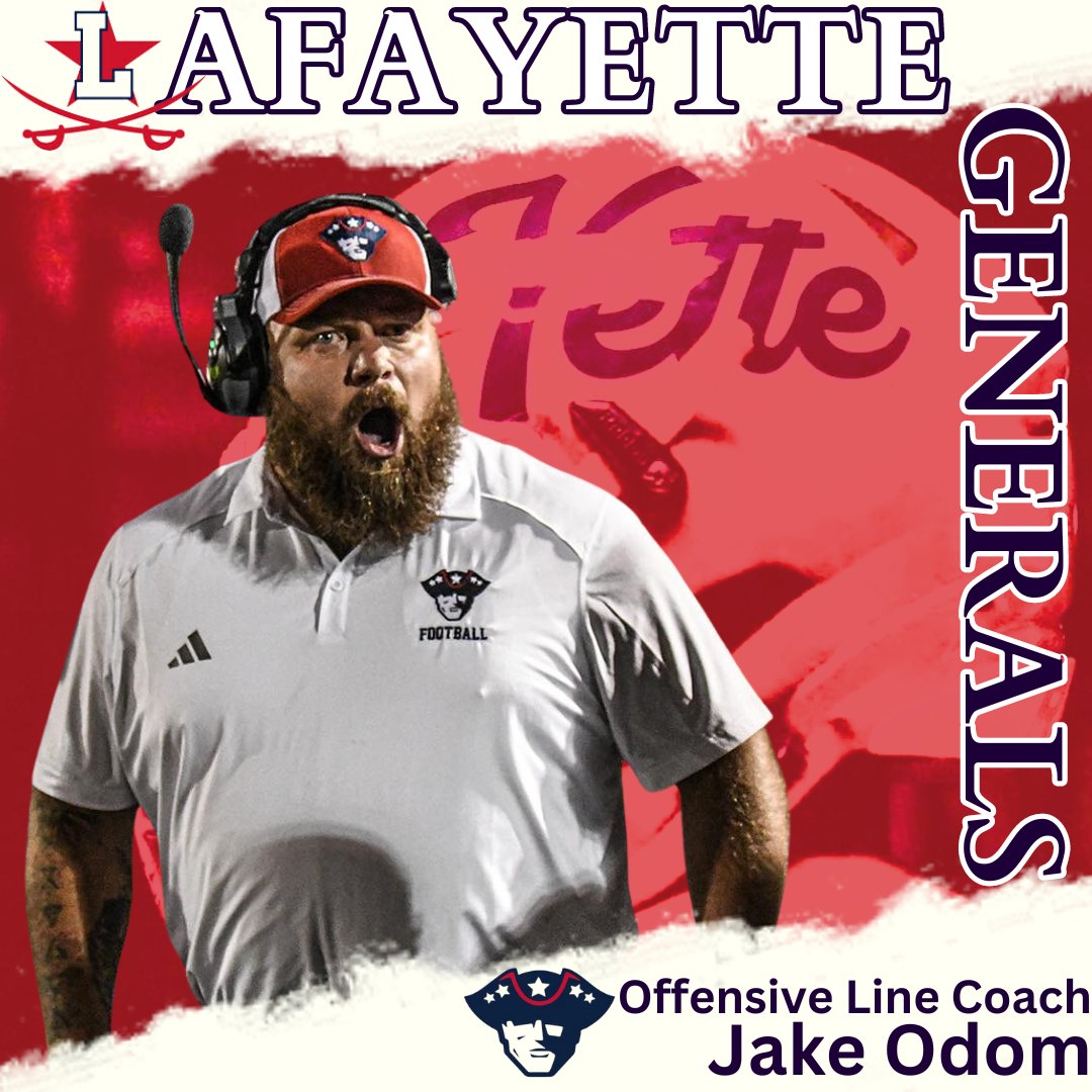 YetteFootball's tweet image. First up, we introduce Coach Jake Odom - Offensive Line Coach.  Coach Odom returns for his second year with the Generals.  Coach Odom brings the energy and intensity each day and puts his heart and soul into our program.  Glad to have Coach Odom in the trenches!! #GoGenerals