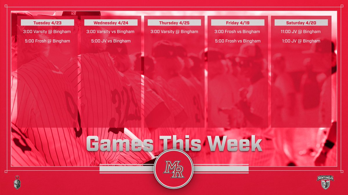 Bingham week, there is a change from normal region schedule because of anticipation of weather.