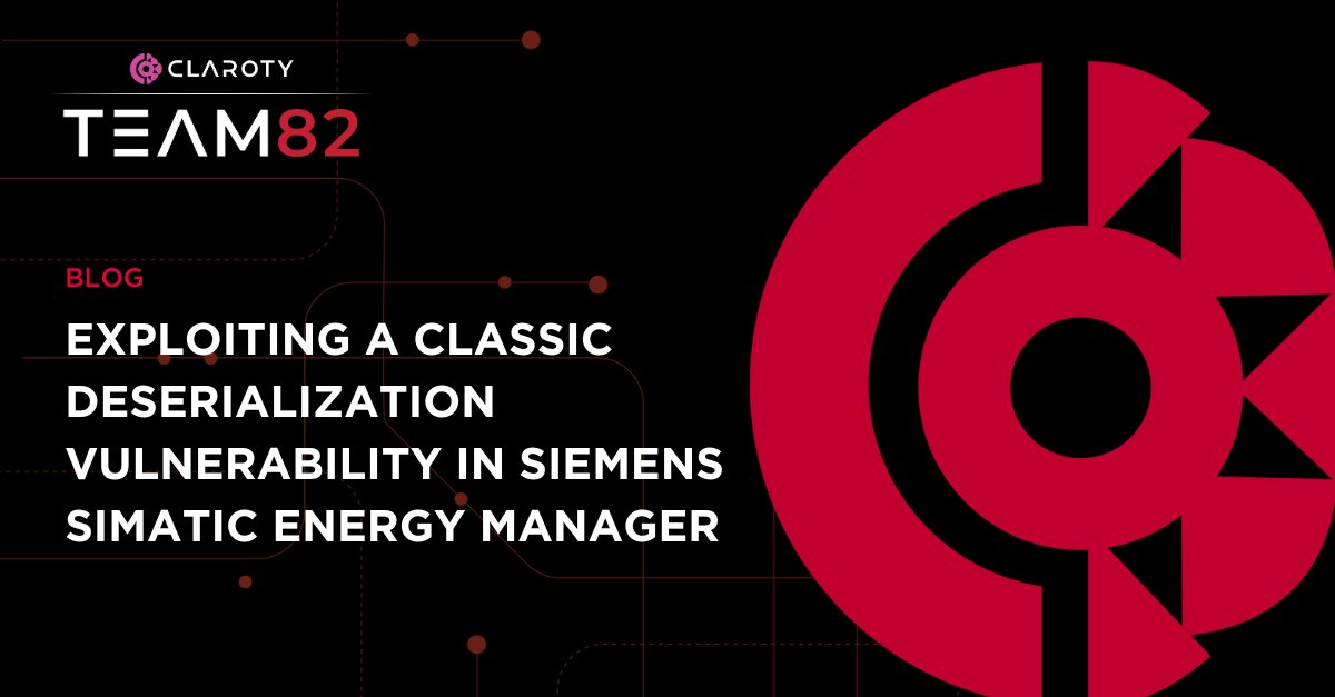 ⚠️ Team82 disclosed a vulnerability in @Siemens SIMATIC Energy Manager (EnMPro) product. The vulnerability was assessed a CVSS v3 score of 10.0 and #Team82 has chosen to delay disclosing any technical details to give users time to update. More info: hubs.li/Q02tTj-F0