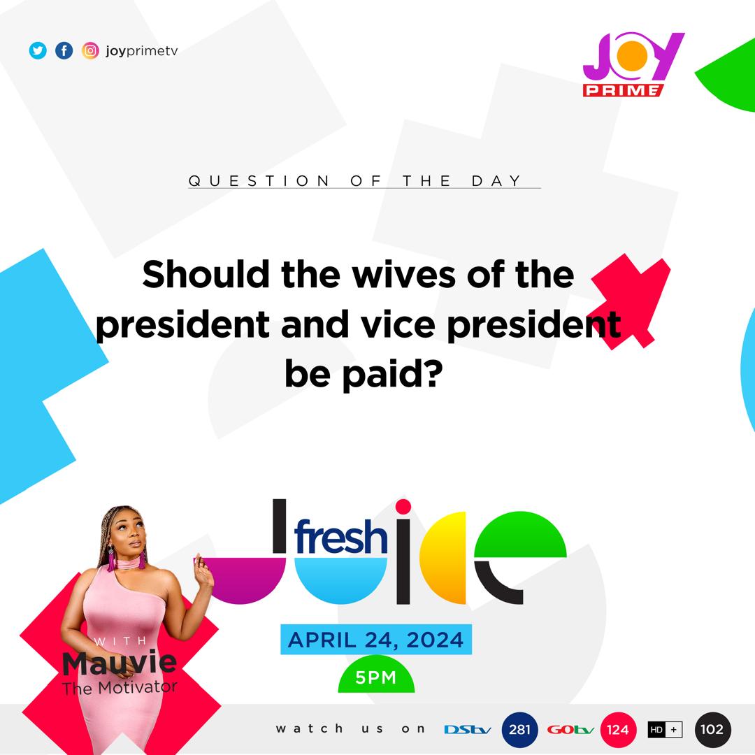 Should the wives of the president and vice-president be paid? 

Share your thoughts with us in the comments section. #FreshJuice