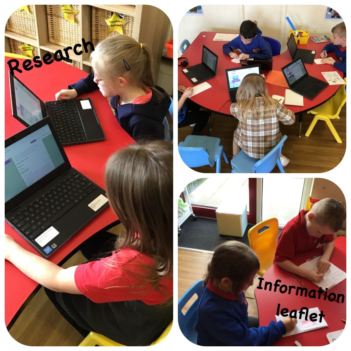 We have been using our Chromebooks to research information to create a leaflet. @Phip_Primary