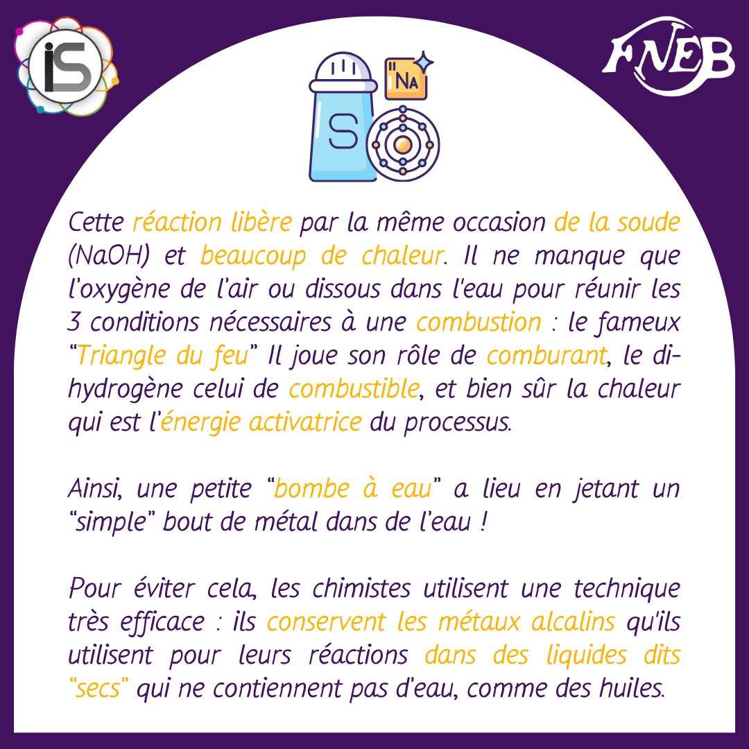 FNEBmono's tweet photo. [👨‍🔬 SCIENCES – L’INFO SCIENCE 💥]

Dans l’Info Science cette semaine on te parle de métaux explosifs au contact de l’eau : les métaux alcalins ! 🚱
Bonne lecture 📖

Article rédigé par Quentin Martin.
#fnebmono #sciences #indésciences #funfact #infoscience #métaux #explosion https://t.co/ycgrymMwhn