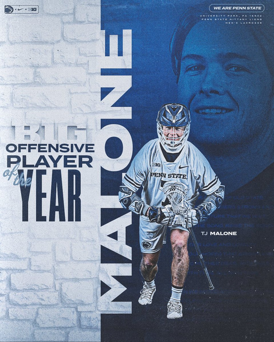 2024 @bigten Offensive Player of the Year! 🏆 🗒️ : TJ Malone earns his second straight Offensive Player of the Year award after leading the Big Ten in points per game at 4.50. He also led the conference in points and assists in Big Ten play. #WeAre 🔵⚪️