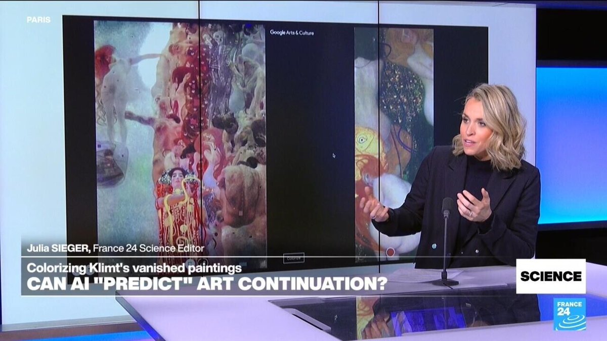 Science - Colourising Klimt's vanished paintings: Can AI 'predict' the continuation of an artwork? ➡️ go.france24.com/ycK