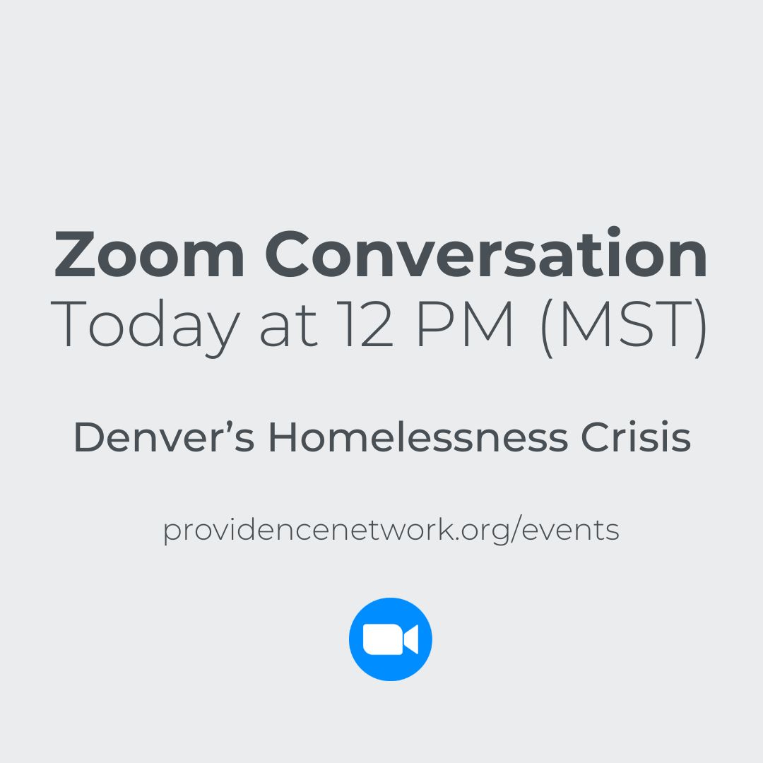 We're discussing homelessness in Denver at 12:00 PM (MST) today, Wednesday, April 24th! We hope you can join us! providencenetwork.org/events

#denver #homelessness #providencenetwork #conversation