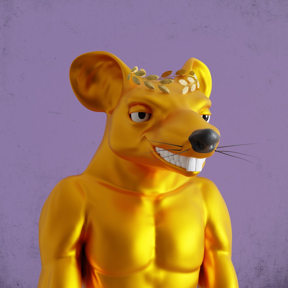Check out this fire af 3D gold fur rat. Go scope the 2D and 3D fire at @PumpedRatsNFT