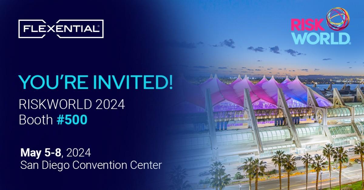 Attending #RiskWorld2024 in San Diego May 5-8? Don't miss the chance to connect with the global risk management community! Visit Flexential at booth #500. See you there!

#RiskResilience #Networking
