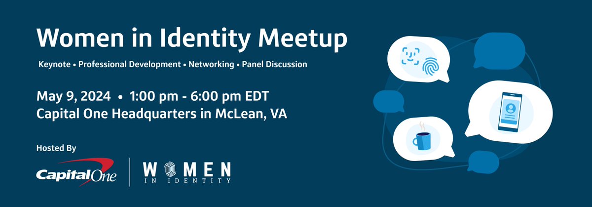 Women in Identity (@womeninid) on Twitter photo Just 2 weeks until the next #WomeninID Meetup, hosted by our amazing sponsor, <a href="/CapitalOne/">Capital One</a>, and centred around the theme of Emerging Technologies & Trends in the Digital Era 💡
🔗Register at shorturl.at/cAC09
#DiversityByDesign #ForAllByAll Just 2 weeks until the next #WomeninID Meetup, hosted by our amazing sponsor, <a href="/CapitalOne/">Capital One</a>, and centred around the theme of Emerging Technologies & Trends in the Digital Era 💡
🔗Register at shorturl.at/cAC09
#DiversityByDesign #ForAllByAll