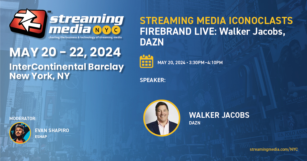 You won't want to miss this #StreamingNYC session from speaker Walter Jacobs, @dazngroup. Register before April 26th for early bird pricing, use code SMNYCSOC! ow.ly/1prA50RnhfV