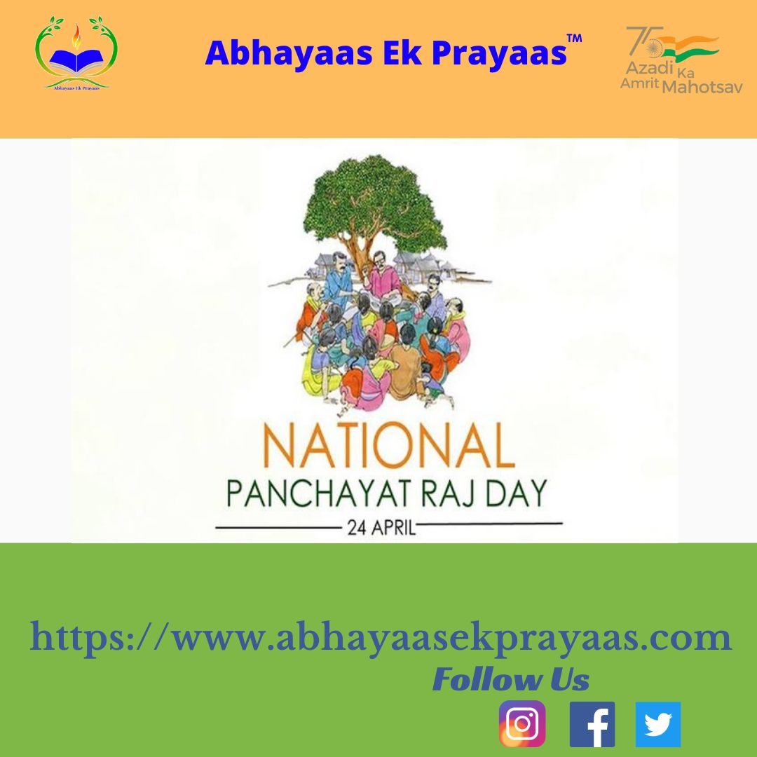 #NationalPanchayatiRajDay is the national day of the Panchayati Raj System in India celebrated by the Ministry of Panchayati Raj on 24 April annually. #PunchayatiRajDay