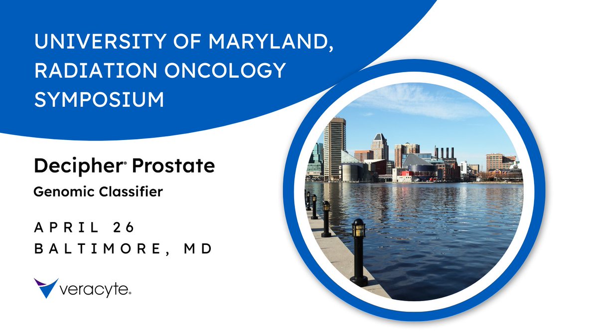 Catch us at the University of Maryland, Radiation Oncology Symposium in Baltimore, MD, today! Swing by our booth to speak with our team about how @Veracyte's #DecipherProstate can empower your treatment planning with clarity and confidence.