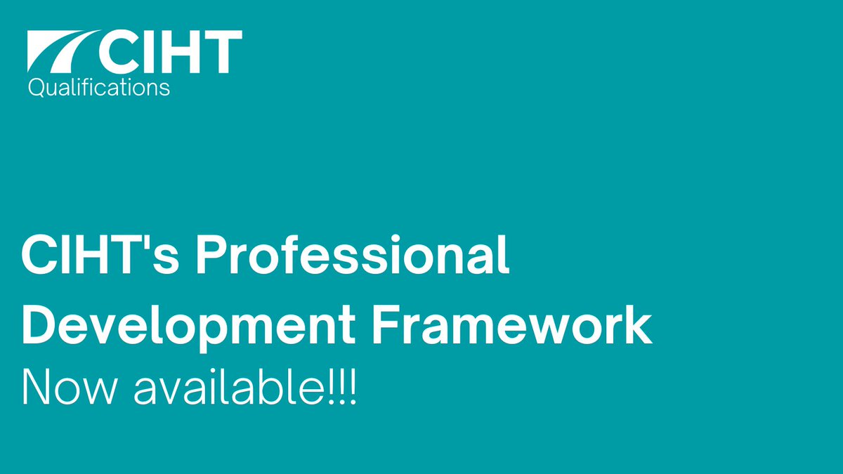 CIHT's Professional Development Framework is now available! Our Professional Development Framework was created for employers to support their highways & transportation staff on their journey to gain EngTech, IEng, CEng or CTPP. Find out more here: ciht.org.uk/pdf