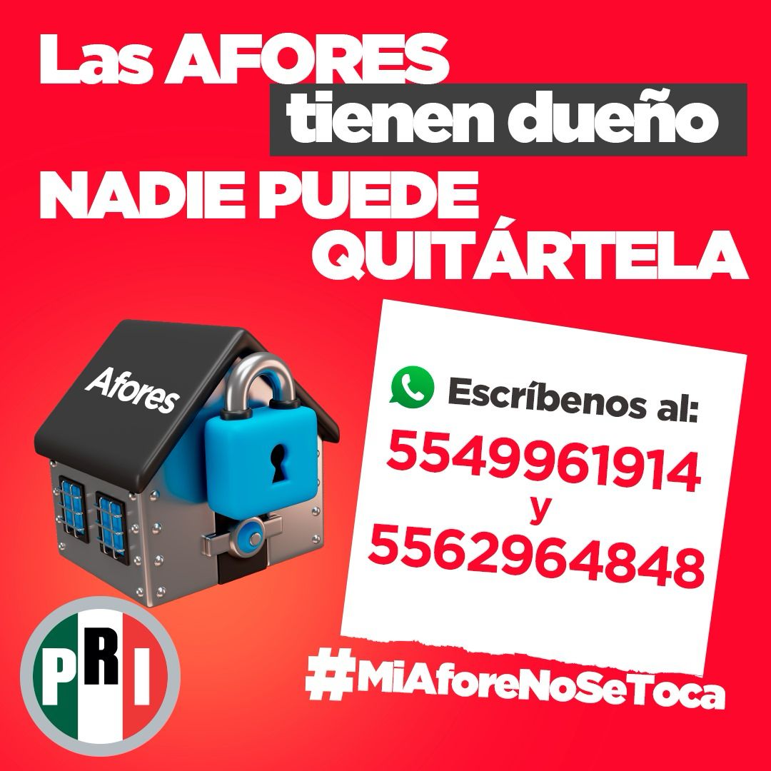 PRICIzc's tweet photo. ¡No dejes que nadie se quede tu dinero! Mándanos un WhatsApp al 5549961914 o 5562964848 y te diremos cómo proteger tu ahorro. #MiAforeNoSeToca https://t.co/gshIFk7J1f