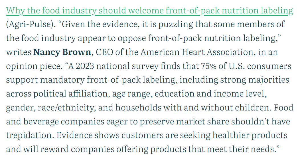 Good nutrition starts with education. @Foodfixco highlights an op-ed from @nancyatheart on why the food industry should welcome front-of-pack labeling and make it easier for people to make healthier choices. 🔗: foodfix.co/dads-caucus-pr…