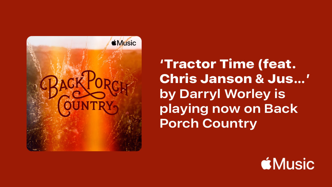 Thanks ⁦@AppleMusic⁩ for adding Tractor Time featuring my buddies ⁦@janson_chris⁩ & ⁦@JustinColeMoore⁩ to your Back Porch Country playlist! music.apple.com/us/playlist/ba…