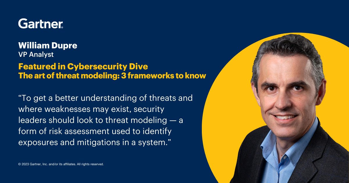 Gartner expert William Dupre shares why organizations should use the frameworks in a manual or automated way to better understand the security threats they’re up against. Read more now in @CyberSecDive: bit.ly/4aLITKn #GartnerIT #GartnerSEC