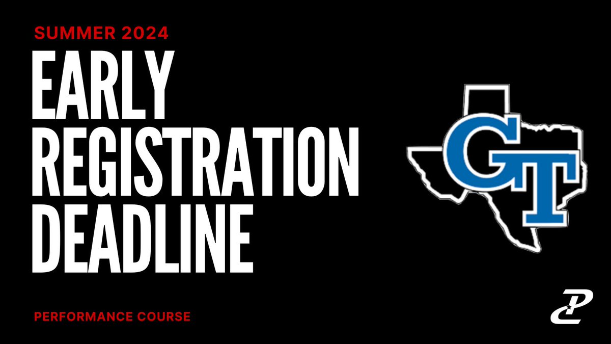 The Early Registration Deadline for <a href="/Gunter_ISD/">Gunter ISD</a> is just 1 week away ⌛️ 

This summer #EverythingMatters‼️

Don’t miss out on the opportunity to save some 💵 by securing your spot before May 1st 

Take advantage by getting signed up today! performancecourse.com/school-distric… #TPW