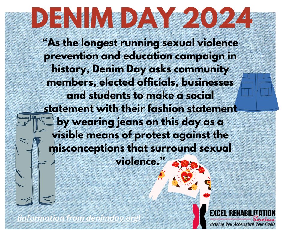 Today is #DenimDay.  If you're wearing your denim today, drop your photo below.  #SexualAssaultAwarenessMonth