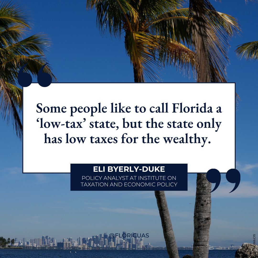 Florida has a reputation as being a “low tax” state, but a new study shows that the bottom 40% of income earners in the Sunshine State pay a higher tax rate than the richest 1 percent of Californians.