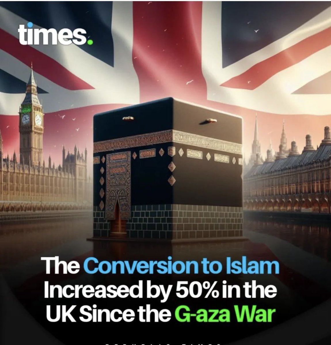 Since the Gaza War, there has been a remarkable 50% surge in conversions to Islam in the UK. A testament to the power of faith and the resilience of the human spirit. 
 #Gaza #FaithJourney 
#UnityInDiversity